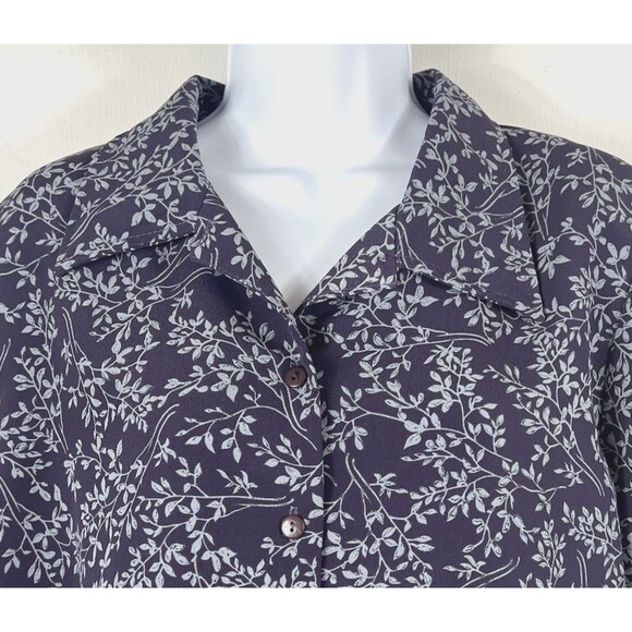 Vintage 90’s Women’s Cropped Blouse Size XL Floral Button Cassino Boxy Y2K - Picture 2 of 8